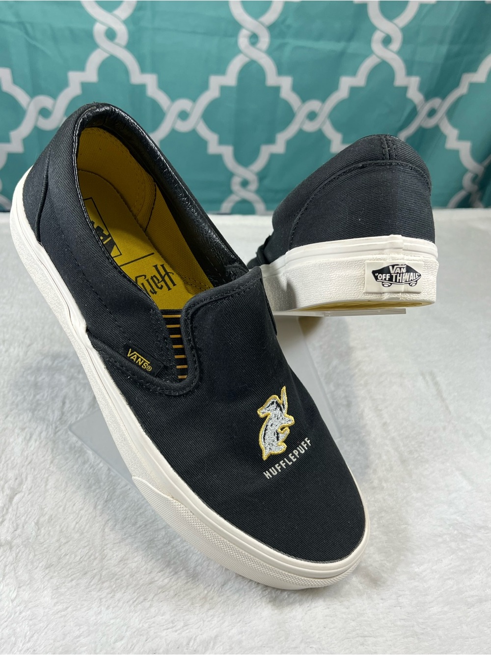 Vans x Harry Potter Hufflepuff Classic Slip-On Shoes with Hufflepuff Embroidery